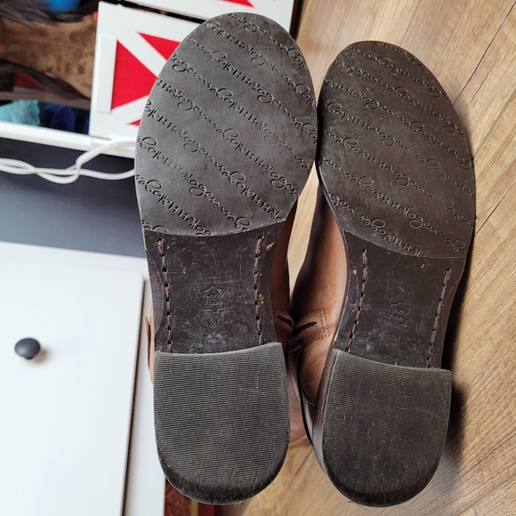 Halogen Keri tall women's knee high riding boots soft leather Pull-on in cognac - Picture 14 of 15